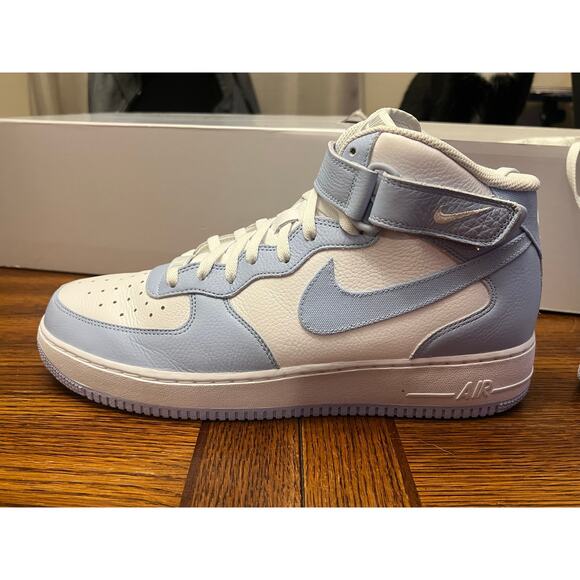 Nike Air Force 1 Mid Custom Nike By Beth Blue White Men’s 12 main image 12
